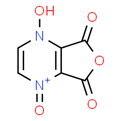 ChemSpider 2D Image | 4-Hydroxy-1,5,7-trioxo-1,4,5,7-tetrahydrofuro[3,4-b]pyrazin-1-ium | C6H3N2O5