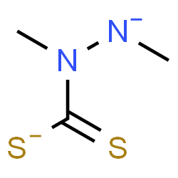 ChemSpider 2D Image | 1,2-Dimethyldiazan-2-idecarbodithioate | C3H6N2S2