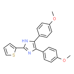 ChemSpider 2D Image | 4,5-Bis(4-methoxyphenyl)-2-(2-thienyl)-1H-imidazole | C21H18N2O2S