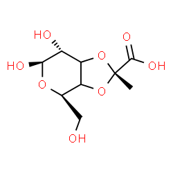 ChemSpider 2D Image | 3,4-O-[(1R)-1-Carboxyethylidene]-beta-D-erythro-hexopyranose | C9H14O8