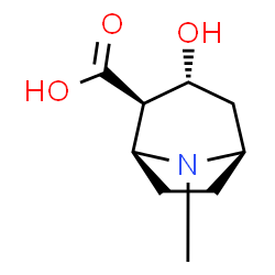 ChemSpider 2D Image | (1S,2R,3R,5R)-3-Hydroxy-8-methyl-8-azabicyclo[3.2.1]octane-2-carboxylic acid | C9H15NO3