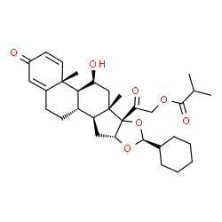 ChemSpider 2D Image | 2-[(4aR,4bS,5S,6aS,6bS,8S,9aR,10aS,10bS)-8-Cyclohexyl-5-hydroxy-4a,6a-dimethyl-2-oxo-2,4a,4b,5,6,6a,9a,10,10a,10b,11,12-dodecahydro-6bH-naphtho[2',1':4,5]indeno[1,2-d][1,3]dioxol-6b-yl]-2-oxoethyl 2-m
ethylpropanoate | C32H44O7