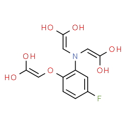 ChemSpider 2D Image | 2,2'-({2-[(2,2-Dihydroxyvinyl)oxy]-5-fluorophenyl}imino)di(1,1-ethenediol) | C12H12FNO7