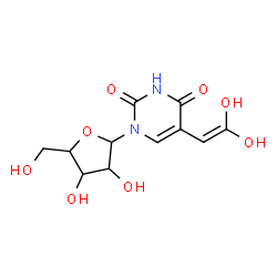 ChemSpider 2D Image | 5-(2,2-Dihydroxyvinyl)-1-pentofuranosyl-2,4(1H,3H)-pyrimidinedione | C11H14N2O8