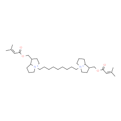 ChemSpider 2D Image | 4,4'-(1,9-Nonanediyl)bis(1-{[(3-methyl-2-butenoyl)oxy]methyl}hexahydro-1H-pyrrolizinium) | C35H60N2O4