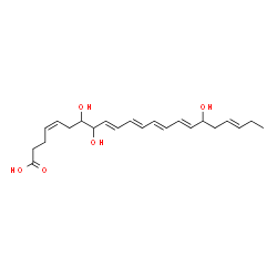 ChemSpider 2D Image | (4Z,9E,11E,13E,15E,19E)-7,8,17-Trihydroxy-4,9,11,13,15,19-docosahexaenoic acid | C22H32O5