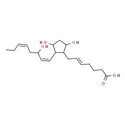 ChemSpider 2D Image | (5E,13Z,17Z)-9,11,15-Trihydroxyprosta-5,13,17-trien-1-oic acid | C20H32O5