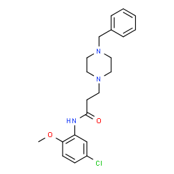 ChemSpider 2D Image | 3-(4-Benzyl-1-piperazinyl)-N-(5-chloro-2-methoxyphenyl)propanamide | C21H26ClN3O2