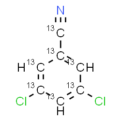 ChemSpider 2D Image | 3,5-Dichloro(cyano-~13~C_7_)benzonitrile | 13C7H3Cl2N