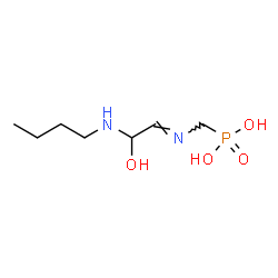 ChemSpider 2D Image | ({(E)-[2-(Butylamino)-2-hydroxyethylidene]amino}methyl)phosphonic acid | C7H17N2O4P