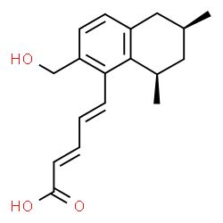 ChemSpider 2D Image | (2E,4E)-5-[(6S,8R)-2-(Hydroxymethyl)-6,8-dimethyl-5,6,7,8-tetrahydro-1-naphthalenyl]-2,4-pentadienoic acid | C18H22O3