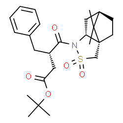 ChemSpider 2D Image | 2-Methyl-2-propanyl (3S)-3-benzyl-4-[(1S,5R,7R)-10,10-dimethyl-3,3-dioxido-3-thia-4-azatricyclo[5.2.1.0~1,5~]dec-4-yl]-4-oxobutanoate | C25H35NO5S