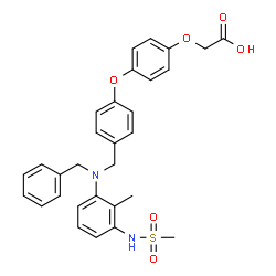 ChemSpider 2D Image | (4-(4-((benzyl(2-methyl-3-((methylsulfonyl)amino)phenyl)amino)methyl)phenoxy)phenoxy)acetic acid | C30H30N2O6S