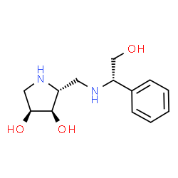 ChemSpider 2D Image | (2R,3R,4S)-2-({[(1S)-2-Hydroxy-1-phenylethyl]amino}methyl)-3,4-pyrrolidinediol | C13H20N2O3