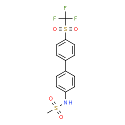 ChemSpider 2D Image | N-{4'-[(Trifluoromethyl)sulfonyl]-4-biphenylyl}methanesulfonamide | C14H12F3NO4S2