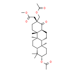 ChemSpider 2D Image | Methyl [(2S,4aR,4bR,6aR,8S,10aR,10bR,12aS)-8-acetoxy-2-(acetoxymethyl)-4a,4b,7,7,10a-pentamethyl-1-oxooctadecahydro-2-chrysenyl]acetate | C31H48O7