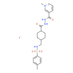 ChemSpider 2D Image | 1-Methyl-3-[(2-{[4-({[(4-methylphenyl)sulfonyl]amino}methyl)cyclohexyl]carbonyl}hydrazino)carbonyl]pyridinium iodide | C22H29IN4O4S