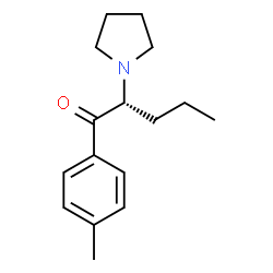 ChemSpider 2D Image | (2R)-1-(4-Methylphenyl)-2-(1-pyrrolidinyl)-1-pentanone | C16H23NO