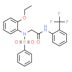 ChemSpider 2D Image | N~2~-(2-Ethoxyphenyl)-N~2~-(phenylsulfonyl)-N-[2-(trifluoromethyl)phenyl]glycinamide | C23H21F3N2O4S
