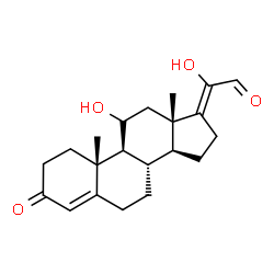 ChemSpider 2D Image | (17Z)-11,20-Dihydroxy-3-oxopregna-4,17-dien-21-al | C21H28O4