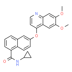 ChemSpider 2D Image | N-Cyclopropyl-6-[(6,7-dimethoxy-4-quinolinyl)oxy]-1-naphthamide | C25H22N2O4