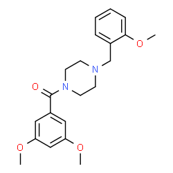 ChemSpider 2D Image | 1-(3,5-dimethoxybenzoyl)-4-[(2-methoxyphenyl)methyl]piperazine | C21H26N2O4