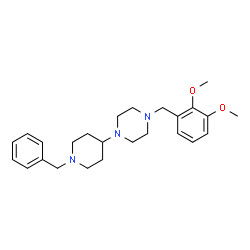ChemSpider 2D Image | 1-(1-Benzyl-4-piperidinyl)-4-(2,3-dimethoxybenzyl)piperazine | C25H35N3O2
