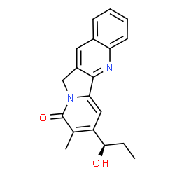 ChemSpider 2D Image | 7-[(1R)-1-Hydroxypropyl]-8-methylindolizino[1,2-b]quinolin-9(11H)-one | C19H18N2O2