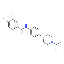 ChemSpider 2D Image | N-[4-(4-Acetyl-1-piperazinyl)phenyl]-3,4-dichlorobenzamide | C19H19Cl2N3O2