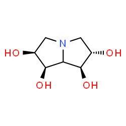 ChemSpider 2D Image | (1R,2S,6S,7S)-Hexahydro-1H-pyrrolizine-1,2,6,7-tetrol | C7H13NO4