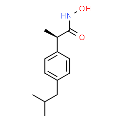 ChemSpider 2D Image | (2R)-N-Hydroxy-2-(4-isobutylphenyl)propanamide | C13H19NO2
