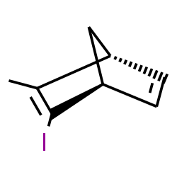 ChemSpider 2D Image | (1S,4R)-2-Iodo-3-methylbicyclo[2.2.1]hepta-2,5-diene | C8H9I