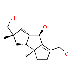 ChemSpider 2D Image | (2S,3aR,3bS,7R,7aS)-2,6-Bis(hydroxymethyl)-2,3b-dimethyl-2,3,3a,3b,4,5,7,7a-octahydro-1H-cyclopenta[a]pentalen-7-ol | C15H24O3