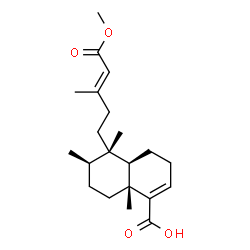 ChemSpider 2D Image | (4aR,5S,6R,8aR)-5-[(3E)-5-Methoxy-3-methyl-5-oxo-3-penten-1-yl]-5,6,8a-trimethyl-3,4,4a,5,6,7,8,8a-octahydro-1-naphthalenecarboxylic acid | C21H32O4