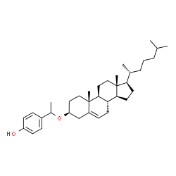 ChemSpider 2D Image | 4-{1-[(3beta)-Cholest-5-en-3-yloxy]ethyl}phenol | C35H54O2