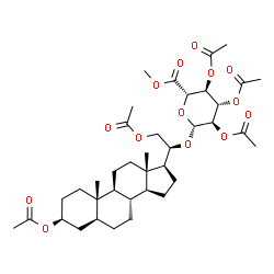 ChemSpider 2D Image | (3beta,5alpha,20S)-3,21-Diacetoxypregnan-20-yl methyl 2,3,4-tri-O-acetyl-beta-D-glucopyranosiduronate | C38H56O14
