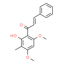 ChemSpider 2D Image | (2E)-1-(2-Hydroxy-4,6-dimethoxy-3-methylphenyl)-3-phenyl-2-propen-1-one | C18H18O4