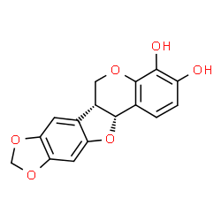 ChemSpider 2D Image | (6aR,12aR)-6a,12a-Dihydro-6H-[1,3]dioxolo[5,6][1]benzofuro[3,2-c]chromene-3,4-diol | C16H12O6