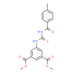 ChemSpider 2D Image | Dimethyl 5-{[(4-methylbenzoyl)carbamothioyl]amino}isophthalate | C19H18N2O5S