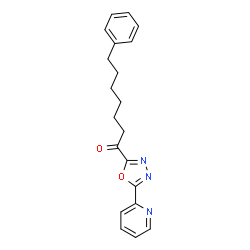 ChemSpider 2D Image | 7-Phenyl-1-[5-(2-pyridinyl)-1,3,4-oxadiazol-2-yl]-1-heptanone | C20H21N3O2