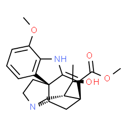 ChemSpider 2D Image | Methyl (15beta,19R)-19-hydroxy-12-methoxy-2,16-didehydrocuran-17-oate | C21H26N2O4
