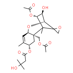 ChemSpider 2D Image | (3beta,4alpha,8alpha,12xi)-4,15-Diacetoxy-3-hydroxy-12,13-epoxytrichothec-9-en-8-yl 3-hydroxy-3-methylbutanoate | C24H34O10