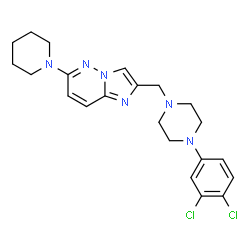ChemSpider 2D Image | 2-{[4-(3,4-Dichlorophenyl)-1-piperazinyl]methyl}-6-(1-piperidinyl)imidazo[1,2-b]pyridazine | C22H26Cl2N6