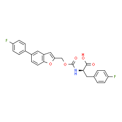 ChemSpider 2D Image | 4-Fluoro-N-({[5-(4-fluorophenyl)-1-benzofuran-2-yl]methoxy}carbonyl)-D-phenylalanine | C25H19F2NO5