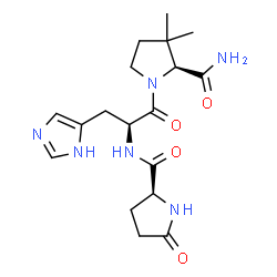 ChemSpider 2D Image | 5-Oxo-L-prolyl-L-histidyl-3,3-dimethyl-L-prolinamide | C18H26N6O4