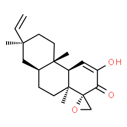 ChemSpider 2D Image | (2S,4a'R,4b'S,7'S,8a'S,10a'S)-3'-Hydroxy-4b',7',10a'-trimethyl-7'-vinyl-4a',4b',5',6',7',8',8a',9',10',10a'-decahydro-2'H-spiro[oxirane-2,1'-phenanthren]-2'-one | C20H28O3