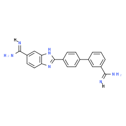 ChemSpider 2D Image | 2-(3'-Carbamimidoyl-4-biphenylyl)-1H-benzimidazole-6-carboximidamide | C21H18N6