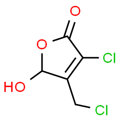 ChemSpider 2D Image | 3-Chloro-4-(chloromethyl)-5-hydroxy-2(5H)-furanone | C5H4Cl2O3