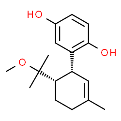 ChemSpider 2D Image | 2-[(1R,6S)-6-(2-Methoxy-2-propanyl)-3-methyl-2-cyclohexen-1-yl]-1,4-benzenediol | C17H24O3