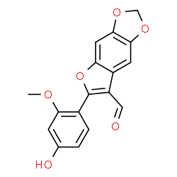 ChemSpider 2D Image | 6-(4-Hydroxy-2-methoxyphenyl)furo[2,3-f][1,3]benzodioxole-7-carbaldehyde | C17H12O6